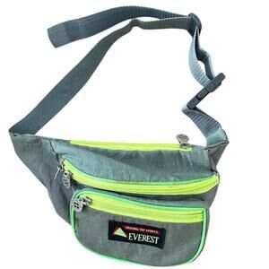 VTG Everest Original Top Sports Fanny Pack Gray & Green Adjustable Gorpcore 90s